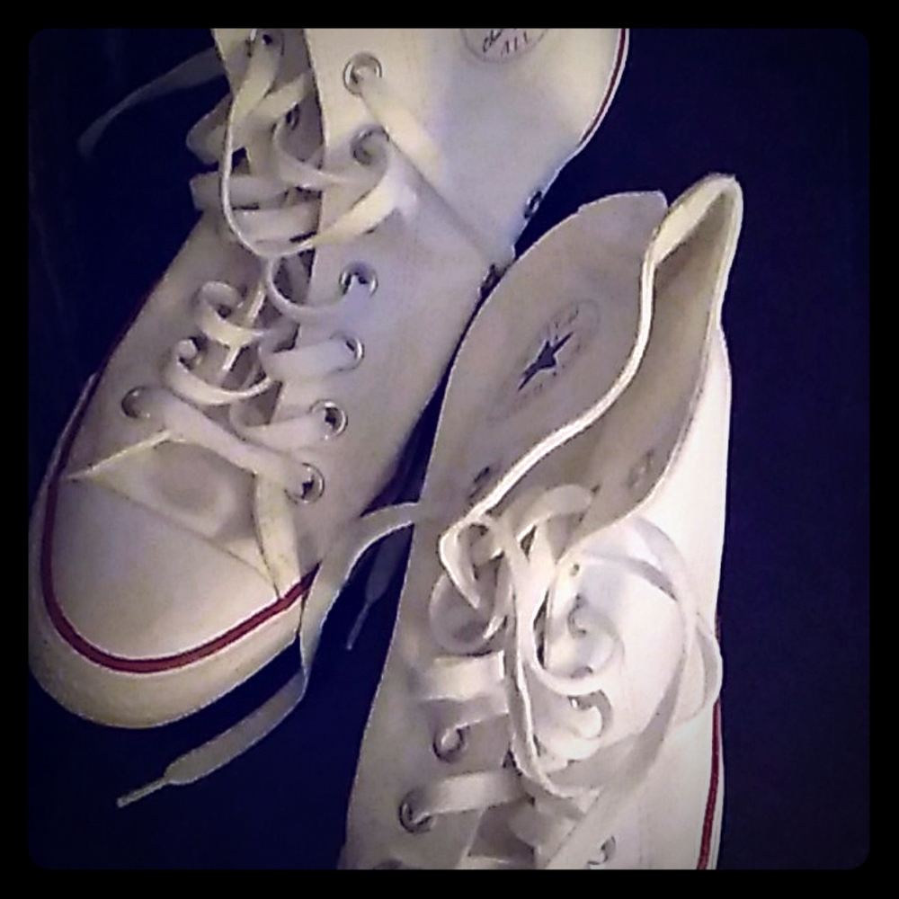 Women's White Converse Hightops size 9